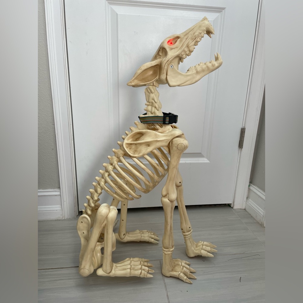 Home Accents Holiday 2.5 ft Grave & Bones Animated Led
Poseable Skeleton Wolf